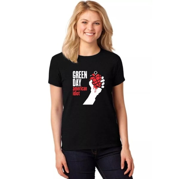 Green Day Dame/kvinde American Idiot T-shirt til kvinder/damer Green Day Dame/kvinde American Idiot T-shirt til kvinder/damer