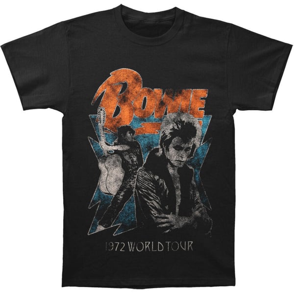 David Bowie Unisex Adult 1972 World Tour T-Shirt