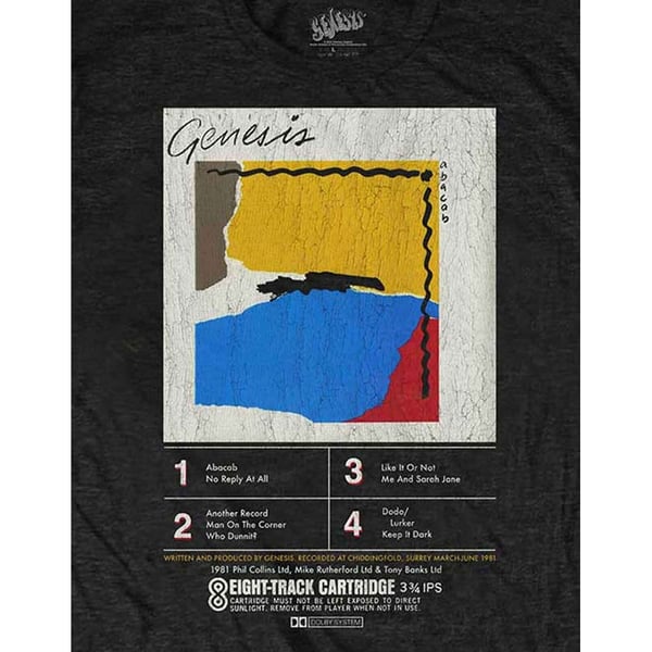 Genesis Unisex ABACAB 8 Track T-shirt til voksne