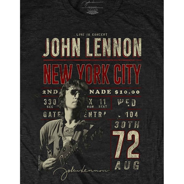 John Lennon Unisex Adult NYC 72 Cotton T-Shirt