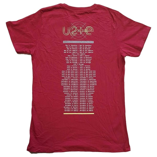U2 Unisex Aikuisten I+E 2015 Tour Dates T-paita