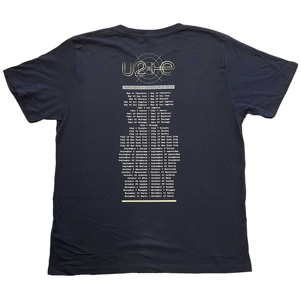 U2 Unisex Aikuisten I+E 2015 Tour Dates T-paita