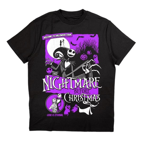 Nightmare Before Christmas Unisex Adult Welcome To Halloween Town Cotton T-Shirt