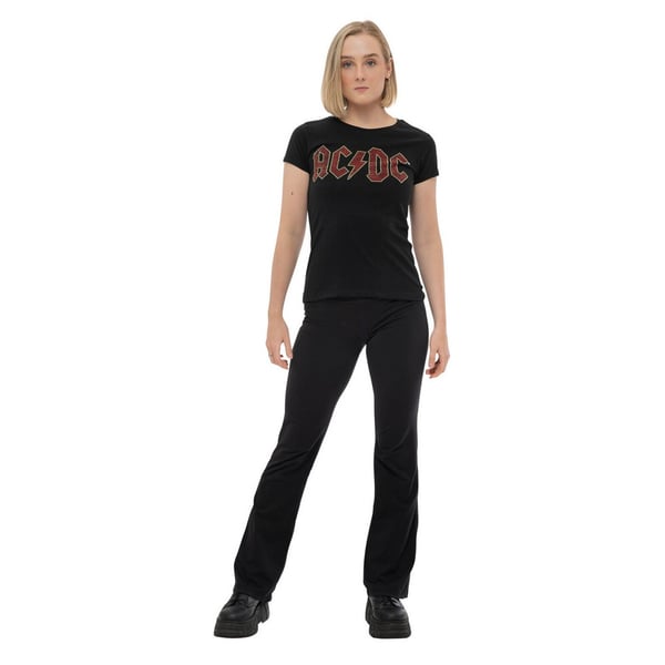 AC/DC Womens/Ladies Embellished Logo T-Shirt