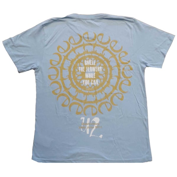 U2 Unisex Vuxen Glastonbury 2011 Smell the Flowers Ryggtryck T-Shirt i Bomull