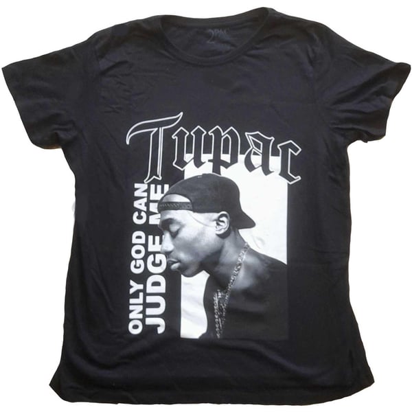 Tupac Shakur Kvinder/Damer Kun Gud kan dømme mig T-shirt i bomuld Tupac Shakur Kvinder/Damer Kun Gud kan dømme mig T-shirt i bomuld