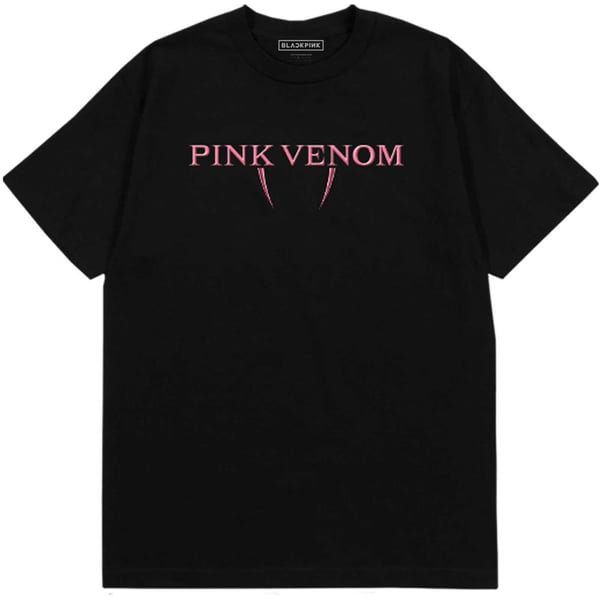 BlackPink Unisex Adult Pink Venom Back Print Cotton Logo T-Shirt