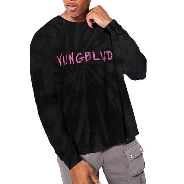 Yungblud Unisex aikuisten naarmuuntunut logo pitkähihainen T-paita