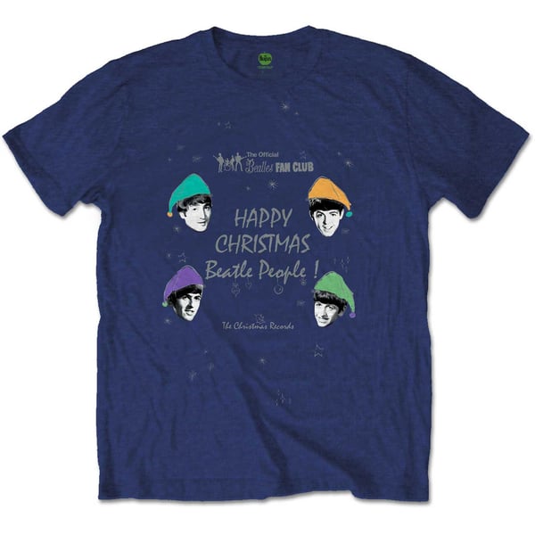 The Beatles Unisex Adult Happy Christmas Cotton T-Shirt
