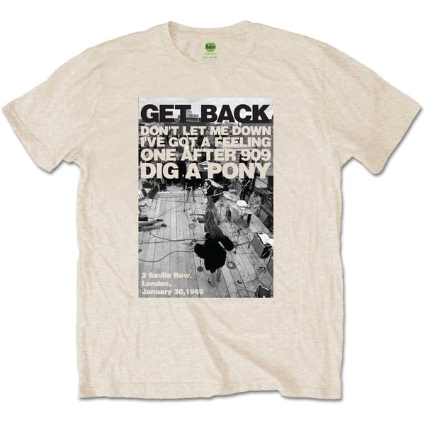 The Beatles Unisex Adult Rooftop Shot Cotton T-Shirt