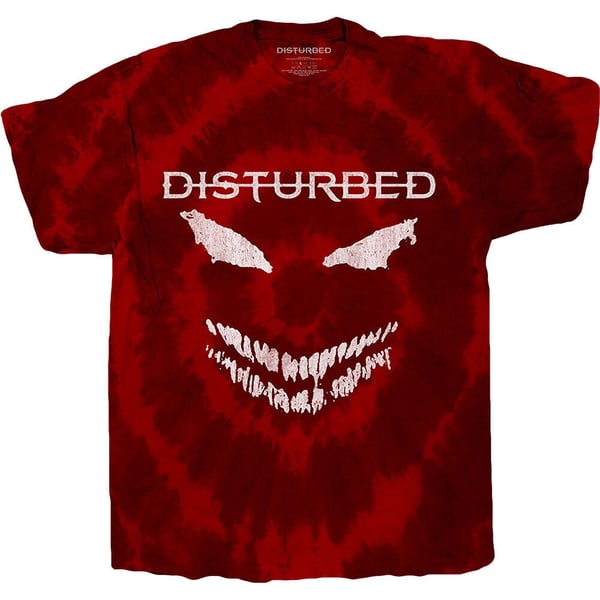 Disturbed Unisex Adult Scary Face Tie Dye T-Shirt