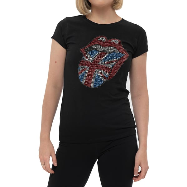The Rolling Stones Dame/Damer Classic T-shirt i bomuld med dekoration The Rolling Stones Dame/Damer Classic T-shirt i bomuld med dekoration