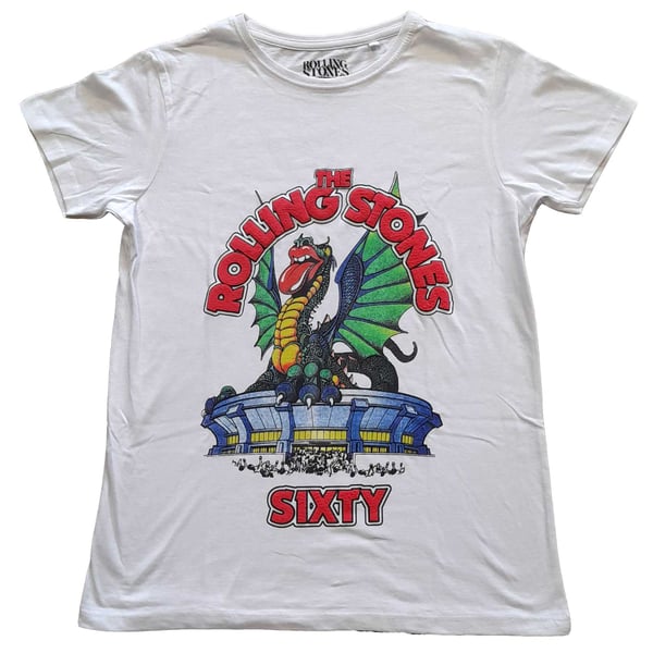 The Rolling Stones Womens/Ladies Sixty Stadium Dragon Cotton T-Shirt