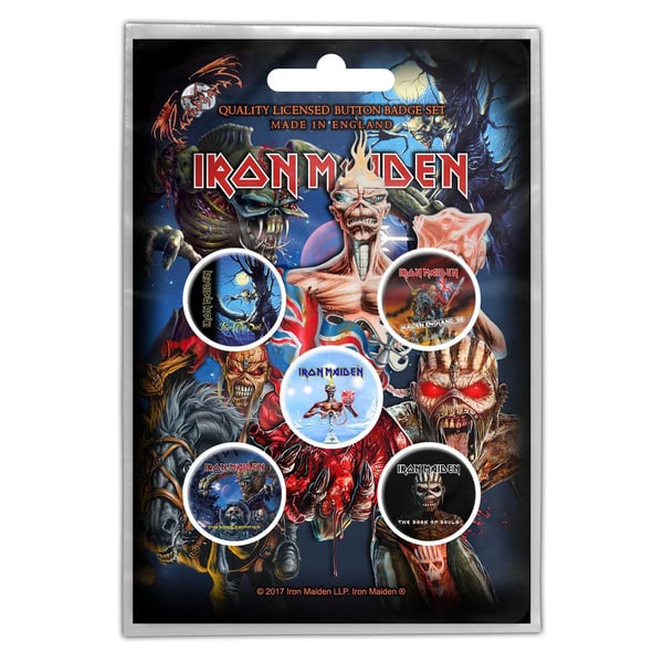 Iron Maiden Albums Badge Set (Pack of 5)