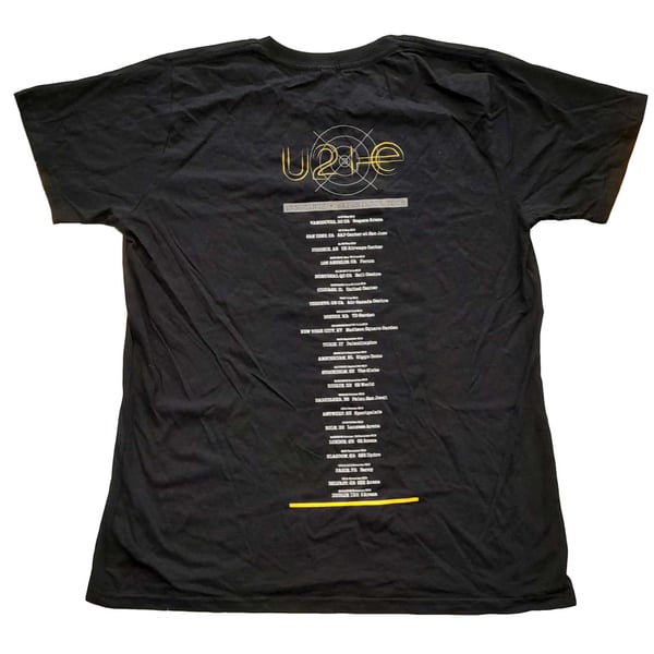 U2 Womens/Ladies I+E Tour Bed Photo Back Print Cotton T-Shirt