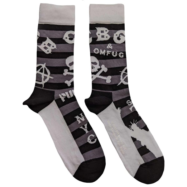 CBGB Unisex Adult Striped Logo Socks