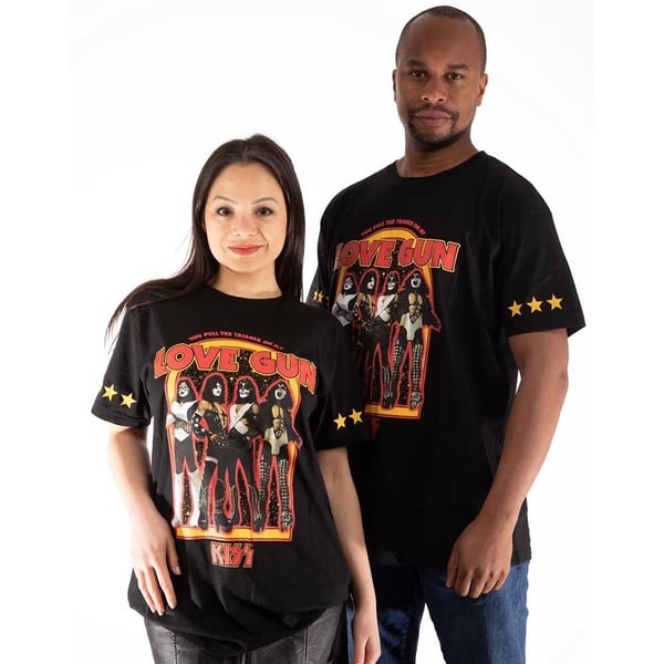 Kiss Unisex Vuxen Love Gun Stars T-shirt