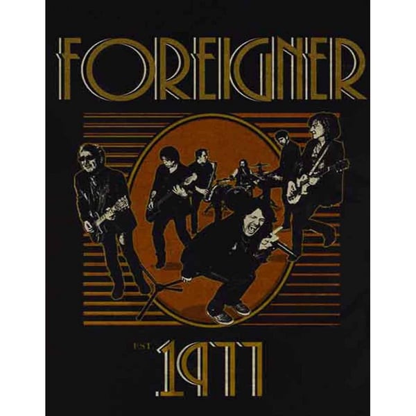 Foreigner Unisex Adult Est. 1977 T-Shirt
