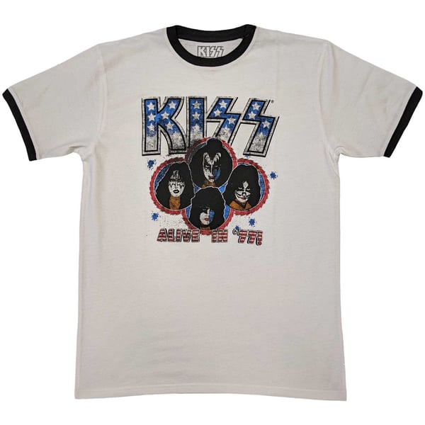 Kiss Unisex Adult Alive In ´77 T-Shirt