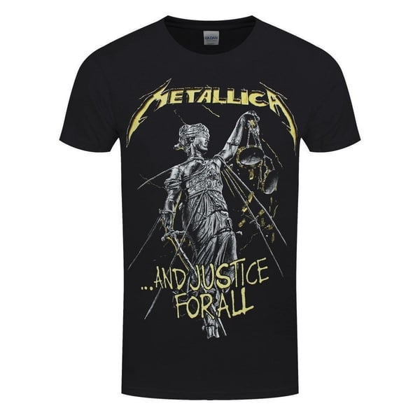 Metallica Unisex T-shirt med tryk på ryggen af And Justice For All Tracks for voksne