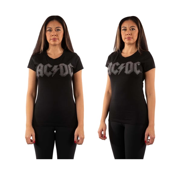 AC/DC Womens/Ladies Diamante Logo T-Shirt
