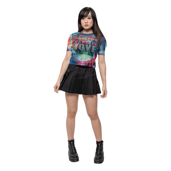 The Beatles Womens/Ladies All You Need Is Love Mesh Crop Top