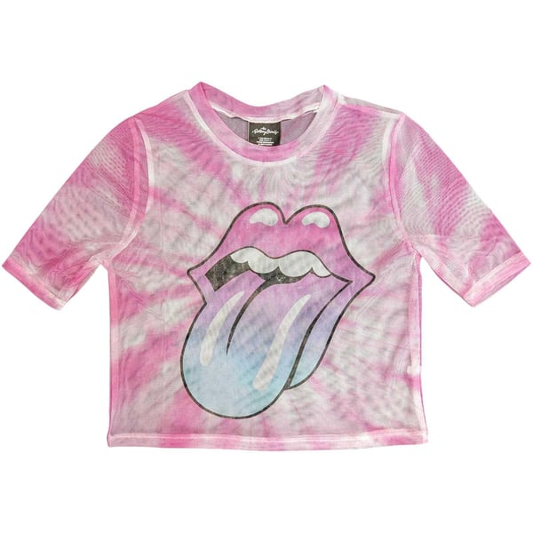 The Rolling Stones Womens/Ladies Gradient Mesh Crop Top The Rolling Stones Womens/Ladies Gradient Mesh Crop Top