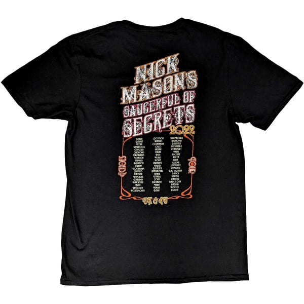 Nick Mason´s Saucerful Of Secrets Unisex Adult Hokusai Wave European Tour 2022 Back Print T-Shirt