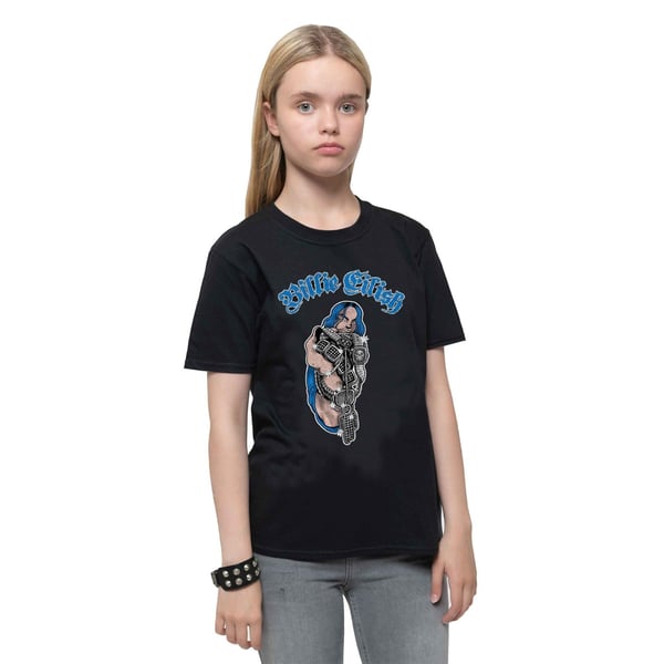 Billie Eilish Childrens/Kids Bling Glitter Cotton T-Shirt