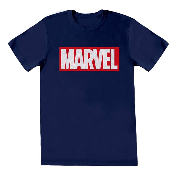 Marvel Comics Unisex Vuxen Box Logo T-shirt i Bomull