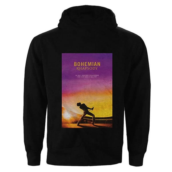 Queen Unisex aikuisten Bohemian Rhapsody -elokuvajuliste täysvetoketjuhuppari