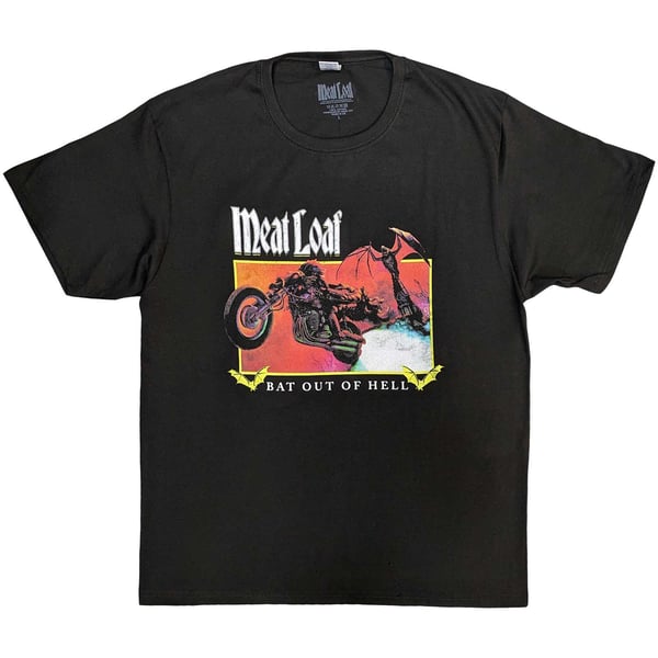 Meat Loaf Unisex Adult Bat Out Of Hell Rectangle Cotton T-Shirt