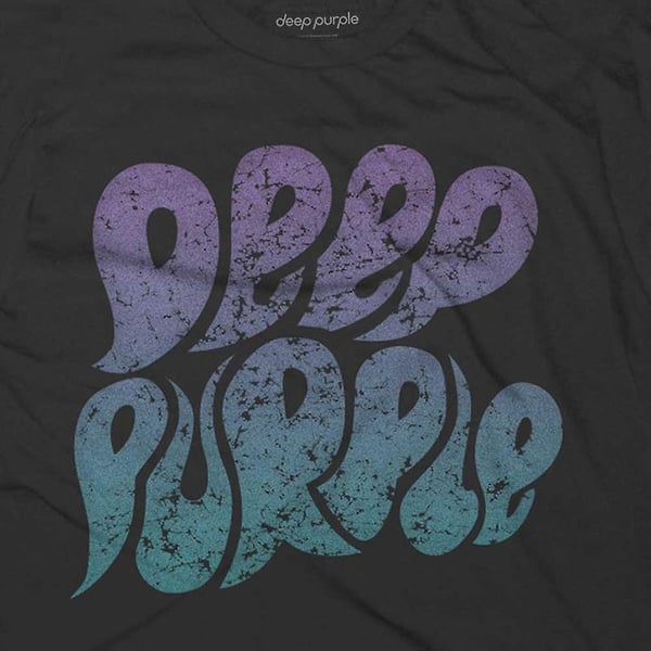 Deep Purple Unisex Adult Bubble Cotton Logo T-Shirt
