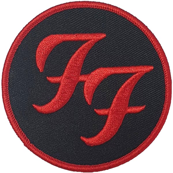 Foo Fighters -logo, pyöreä, silitettävä kangasmerkki