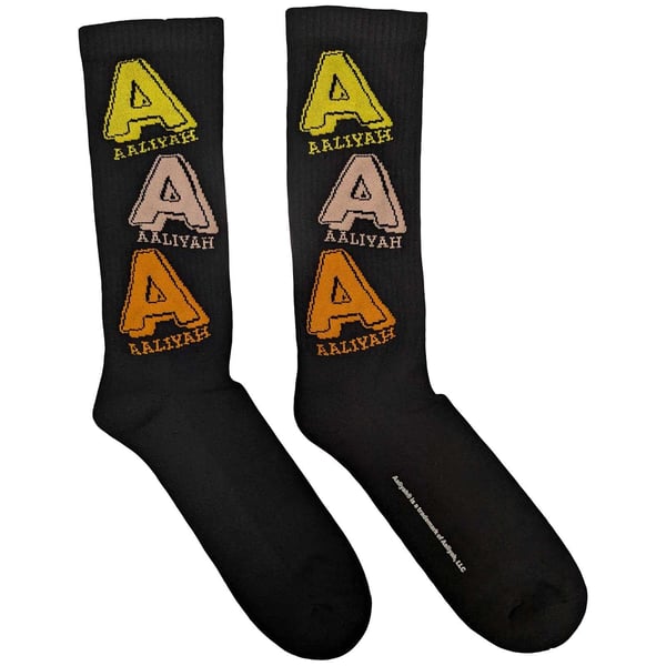 Aaliyah Unisex Vuxen Trefärgad Logotyp Strumpor