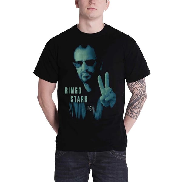 Ringo Starr Unisex Adult Peace Fingers Cotton T-Shirt