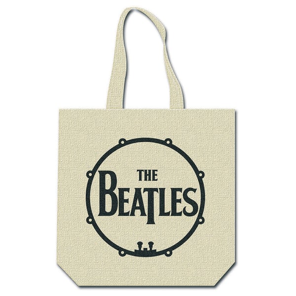 The Beatles Love Drum -kankainen kangaskassi selkäpainatuksella