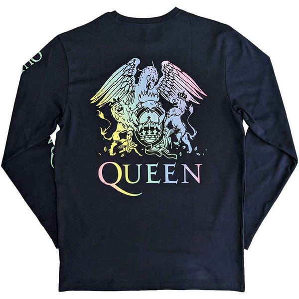 Queen Unisex aikuisten Rainbow Crest pitkähihainen T-paita