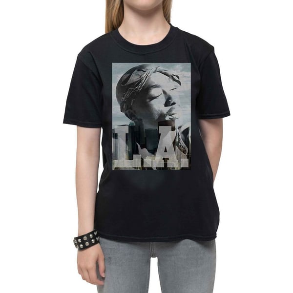 Tupac Shakur Childrens/Kids LA Skyline Cotton T-Shirt