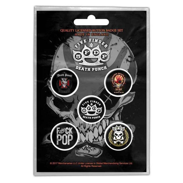 Five Finger Death Punch Logo Badge (Pack of 5)