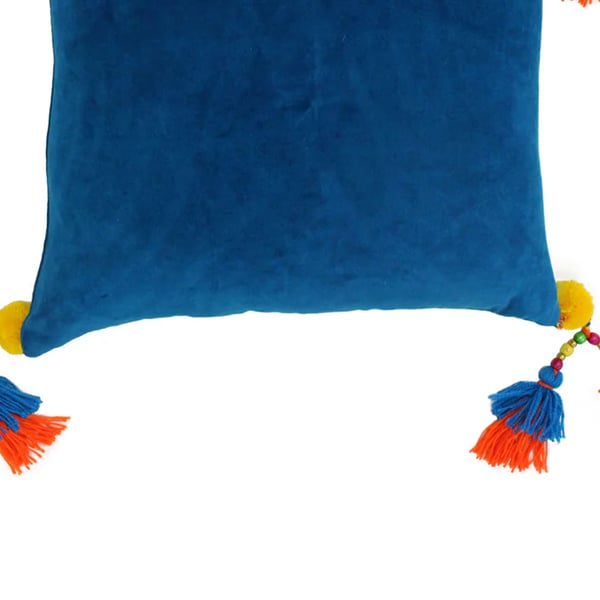 Paoletti Velvet Tassel Cushion Cover