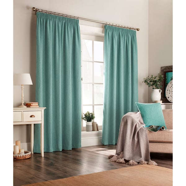 Furn Harrison Pencil Pleat Faux Wool Curtains (Pair)