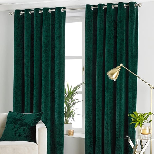 Paoletti Verona Crushed Velvet Eyelet Curtains