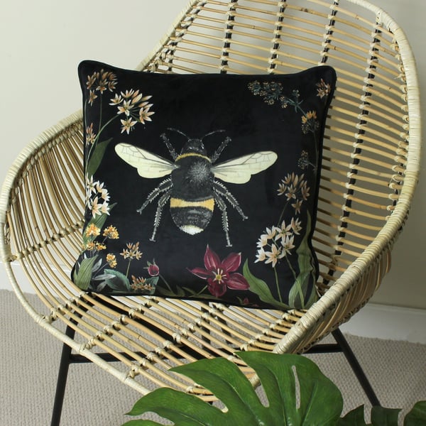 Evans Lichfield Midnight Garden Bee pudebetræk