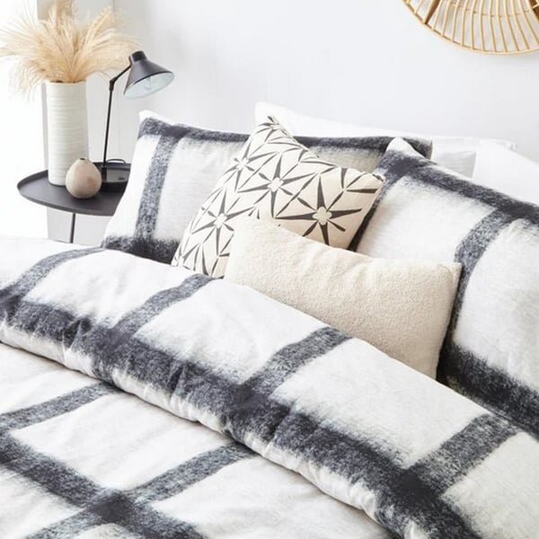The Linen Yard Mohair Checked Duvet Cover Set