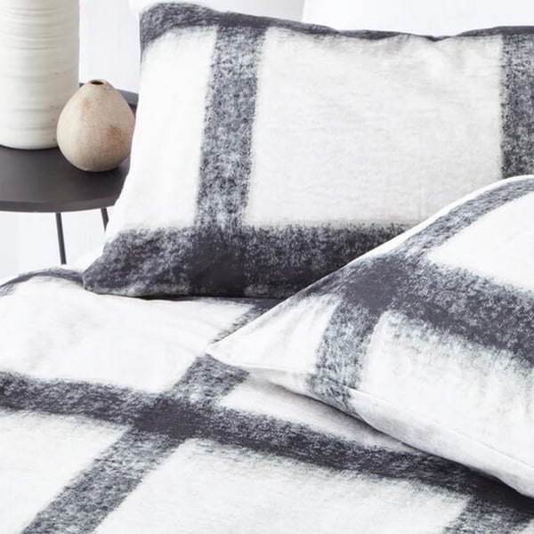 The Linen Yard Mohair Checked Duvet Cover Set