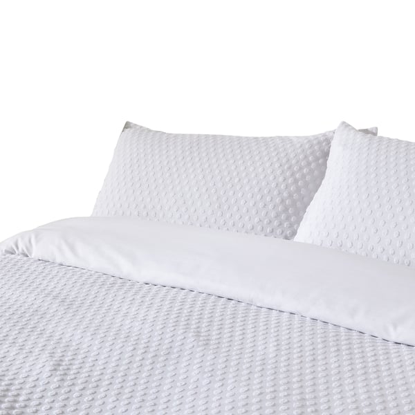 The Linen Yard Tufted Polka Dot Duvet Cover Set
