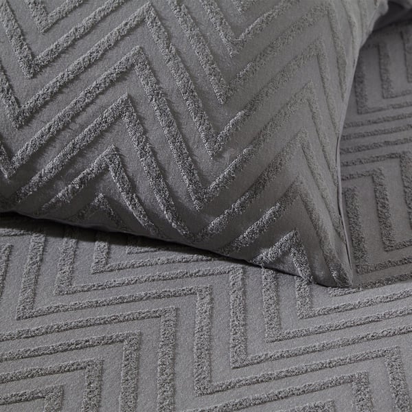 The Linen Yard Tufted Chevron Duvet Cover Set