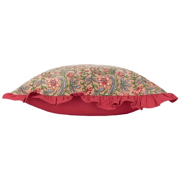 Paoletti Haven Cotton Velvet Floral Cushion Cover