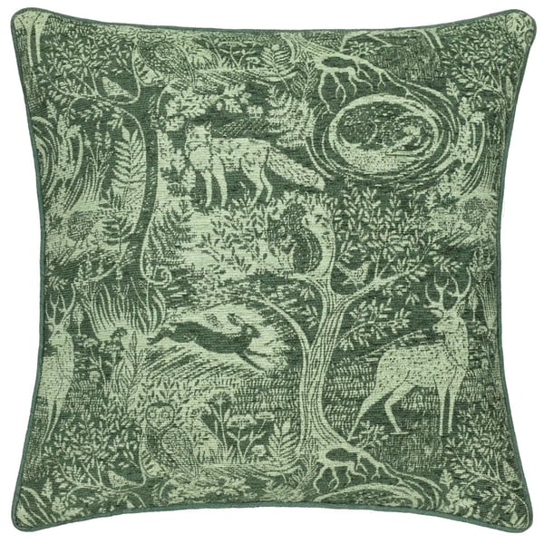 Furn Winter Woods Chenille Animals Cushion Cover